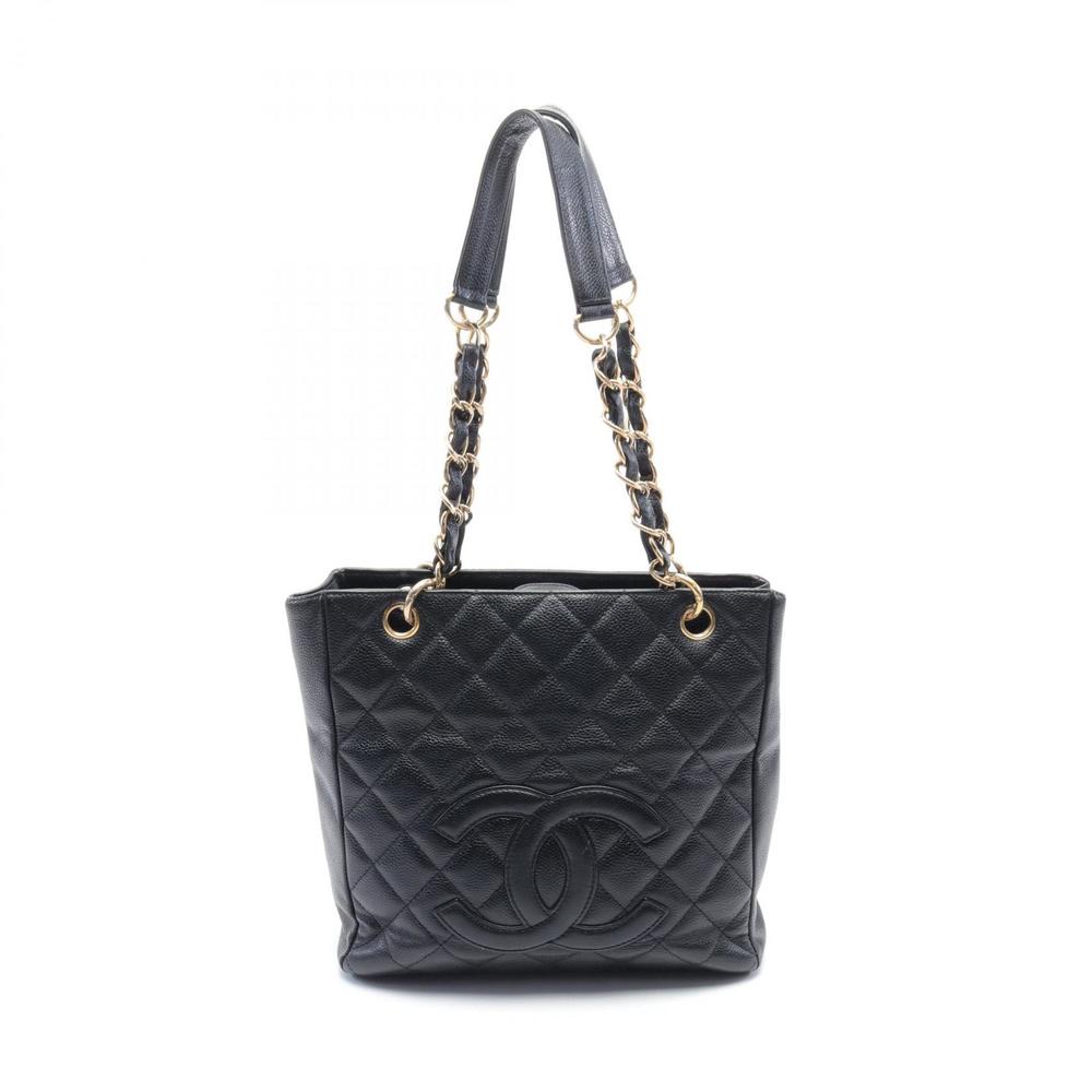 CHANEL Matelasse PST Tote Bag Caviar Skin Black